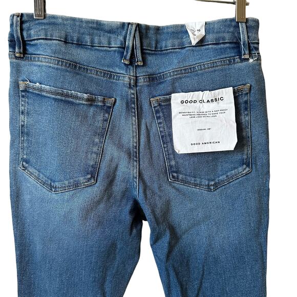NWT Good American Women's Good Classic Distressed Jeans Size 10/30 Casual - Picture 5 of 8
